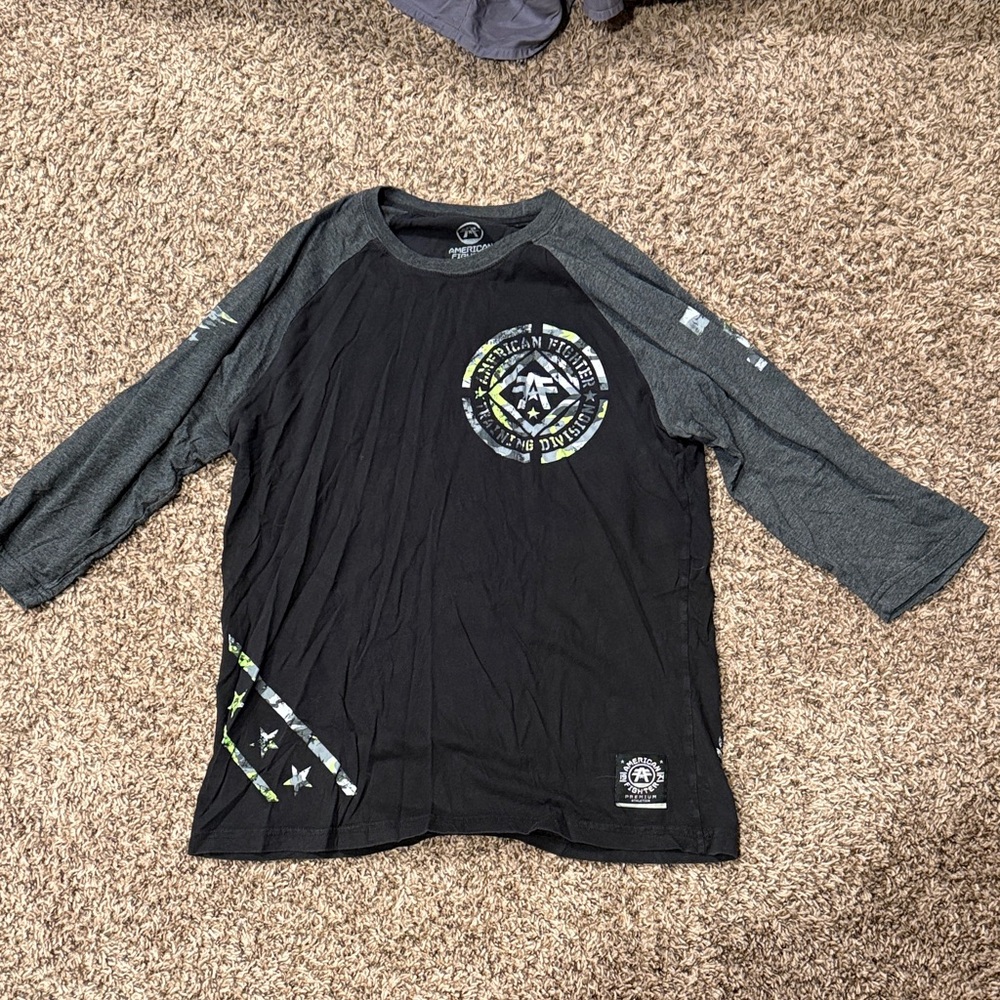 American Fighter Black and Gray Long Sleeve Tee